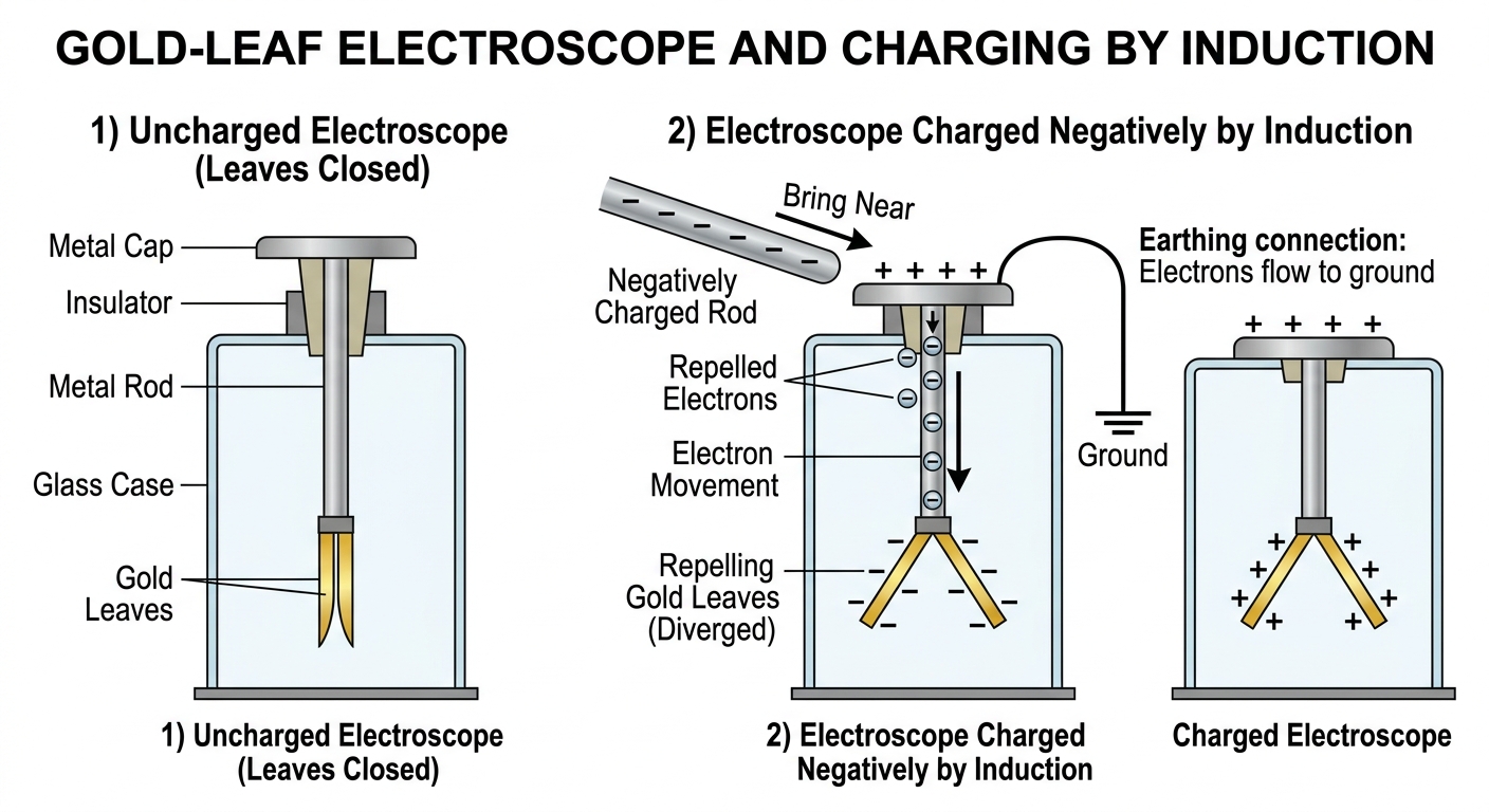 GOLD-LEAF ELECTROSCOPE AND CHARGING BY INDUCTION