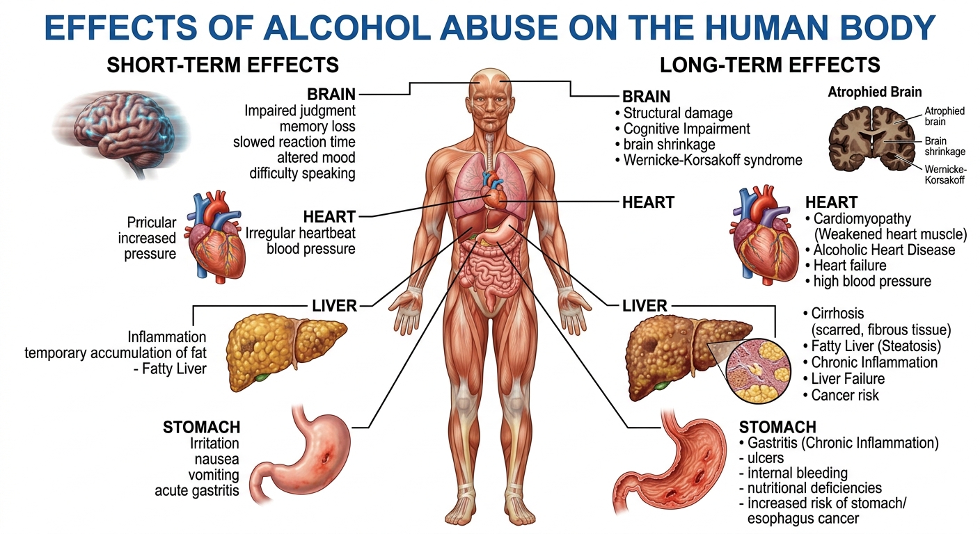 EFFECTS OF ALCOHOL ABUSE ON THE HUMAN BODY