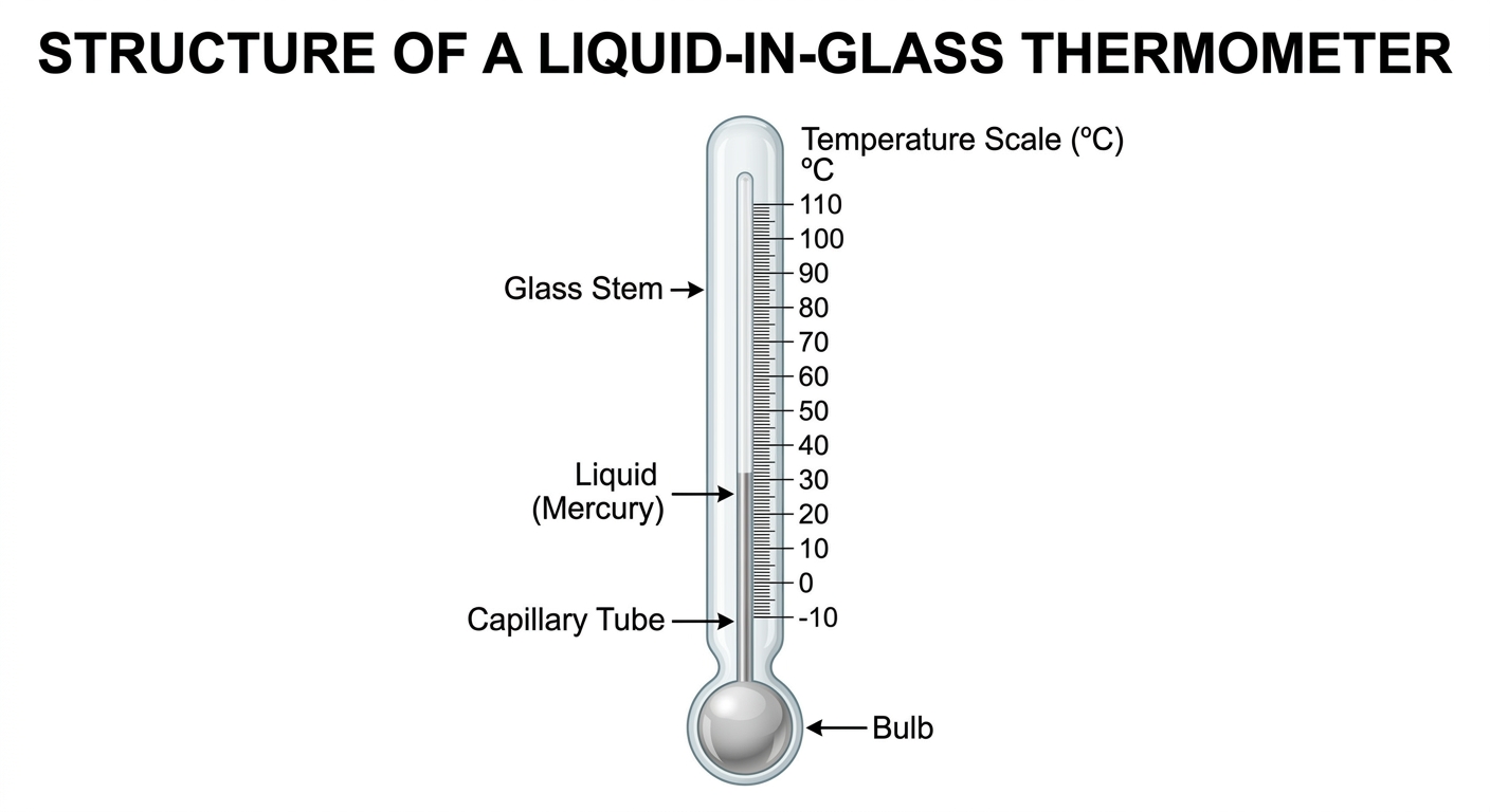 STRUCTURE OF A LIQUID-IN-GLASS THERMOMETER