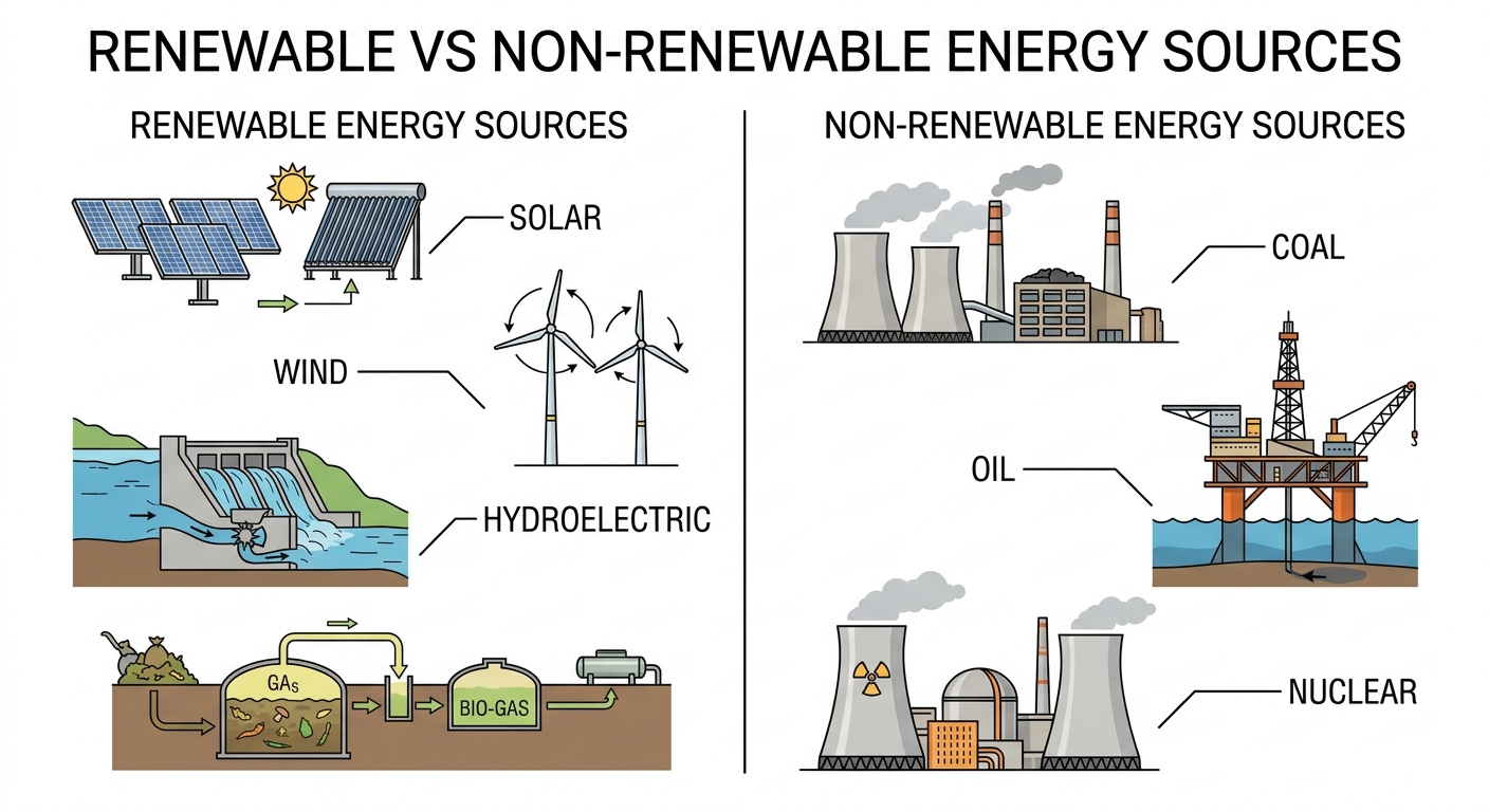 RENEWABLE VS NON-RENEWABLE ENERGY SOURCES