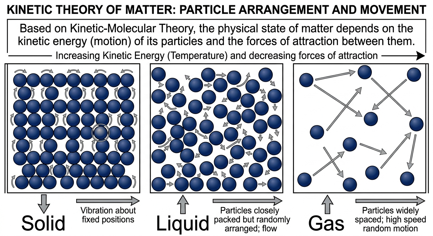 KINETIC THEORY OF MATTER: PARTICLE ARRANGEMENT AND MOVEMENT