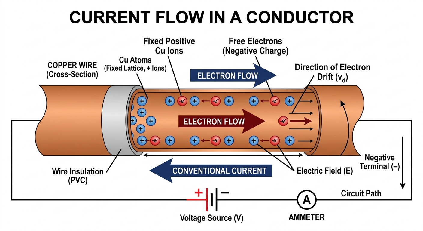 CURRENT FLOW IN A CONDUCTOR